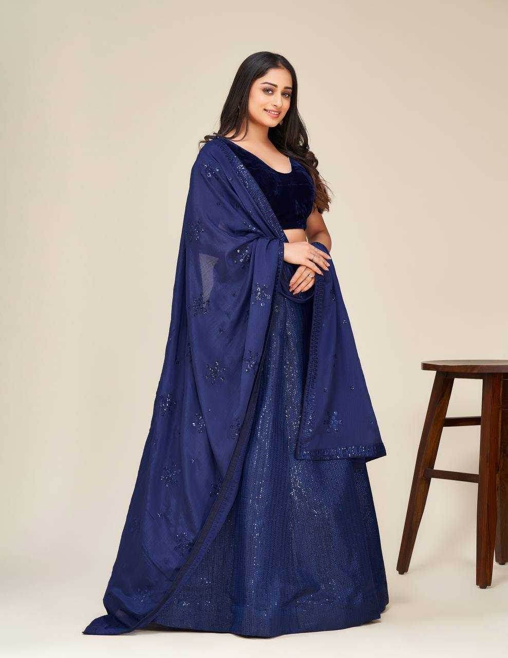 Silk Net Sequins Lehenga for Elegant Festive Occasions - MYLUXURY LANE ENTERPRISE